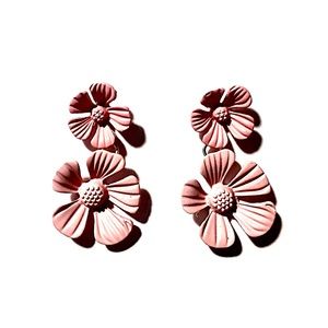 🐝 NWT Daisy Drop Statement Earrings in Warm Pink